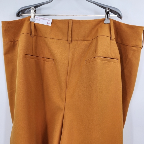Lane Bryant The Perfect Drape Wide Leg Pant Womens Size 24 High Rise Marigold - Picture 6 of 9